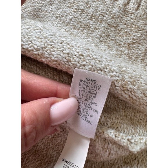 JJill Womens Beige Speckled V Neck Long Sleeve Knit Sweater Size L Casual Cozy - Picture 7 of 8